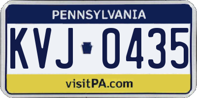PA license plate KVJ0435
