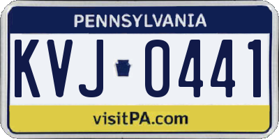PA license plate KVJ0441