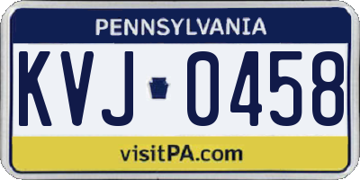PA license plate KVJ0458