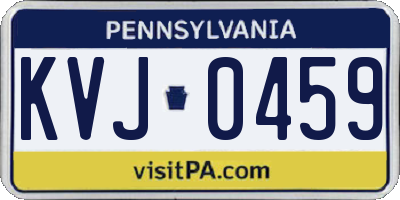 PA license plate KVJ0459