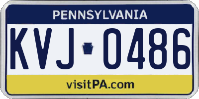 PA license plate KVJ0486