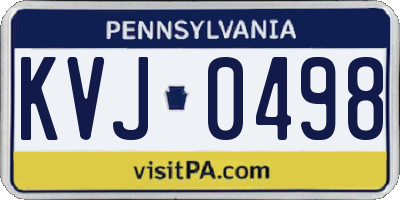 PA license plate KVJ0498