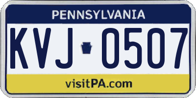 PA license plate KVJ0507