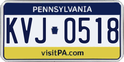 PA license plate KVJ0518