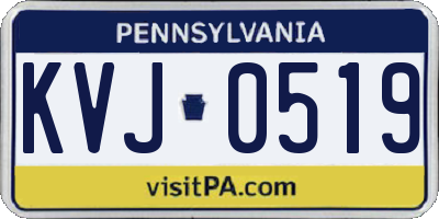 PA license plate KVJ0519