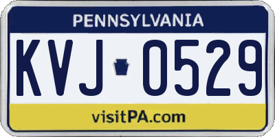 PA license plate KVJ0529