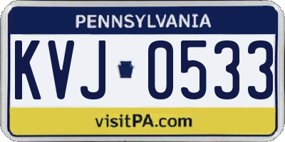 PA license plate KVJ0533