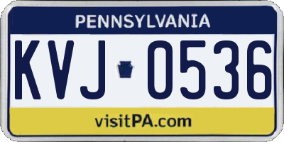 PA license plate KVJ0536