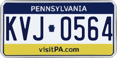PA license plate KVJ0564