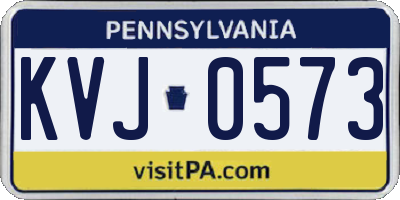 PA license plate KVJ0573