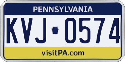 PA license plate KVJ0574