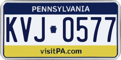 PA license plate KVJ0577