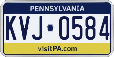 PA license plate KVJ0584