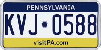 PA license plate KVJ0588