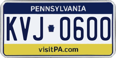 PA license plate KVJ0600