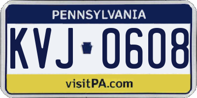 PA license plate KVJ0608