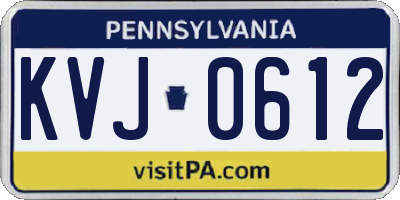 PA license plate KVJ0612