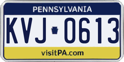 PA license plate KVJ0613
