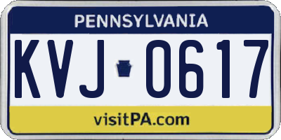PA license plate KVJ0617