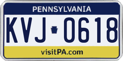 PA license plate KVJ0618
