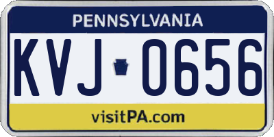 PA license plate KVJ0656