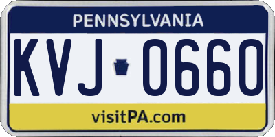 PA license plate KVJ0660