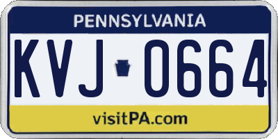 PA license plate KVJ0664