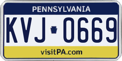 PA license plate KVJ0669