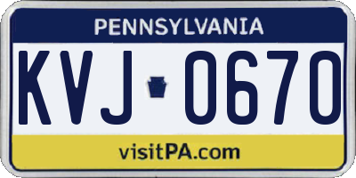 PA license plate KVJ0670