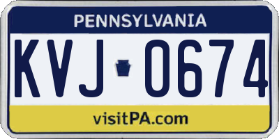 PA license plate KVJ0674