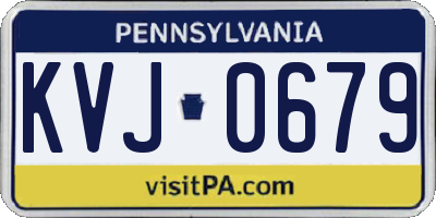 PA license plate KVJ0679
