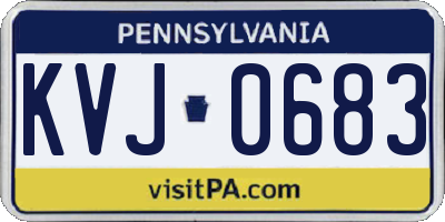 PA license plate KVJ0683
