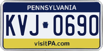 PA license plate KVJ0690