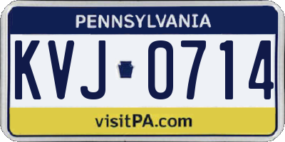 PA license plate KVJ0714