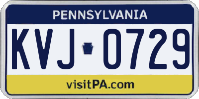 PA license plate KVJ0729