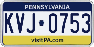 PA license plate KVJ0753