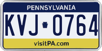PA license plate KVJ0764