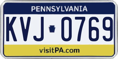 PA license plate KVJ0769