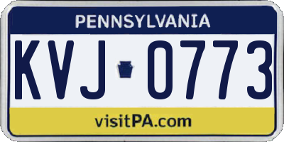 PA license plate KVJ0773