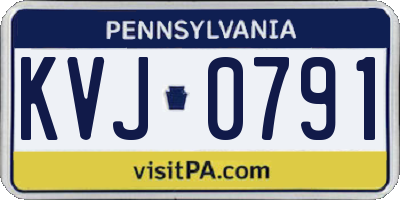 PA license plate KVJ0791