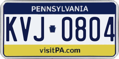 PA license plate KVJ0804