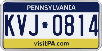 PA license plate KVJ0814