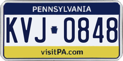 PA license plate KVJ0848