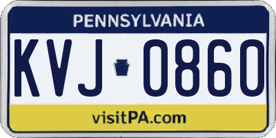 PA license plate KVJ0860