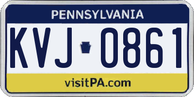 PA license plate KVJ0861