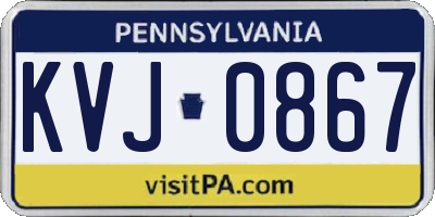PA license plate KVJ0867