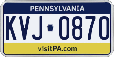 PA license plate KVJ0870