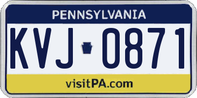 PA license plate KVJ0871