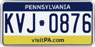 PA license plate KVJ0876