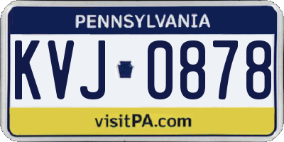 PA license plate KVJ0878